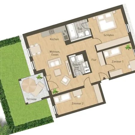 Zentrale 4 Zi Whg In Apartment *